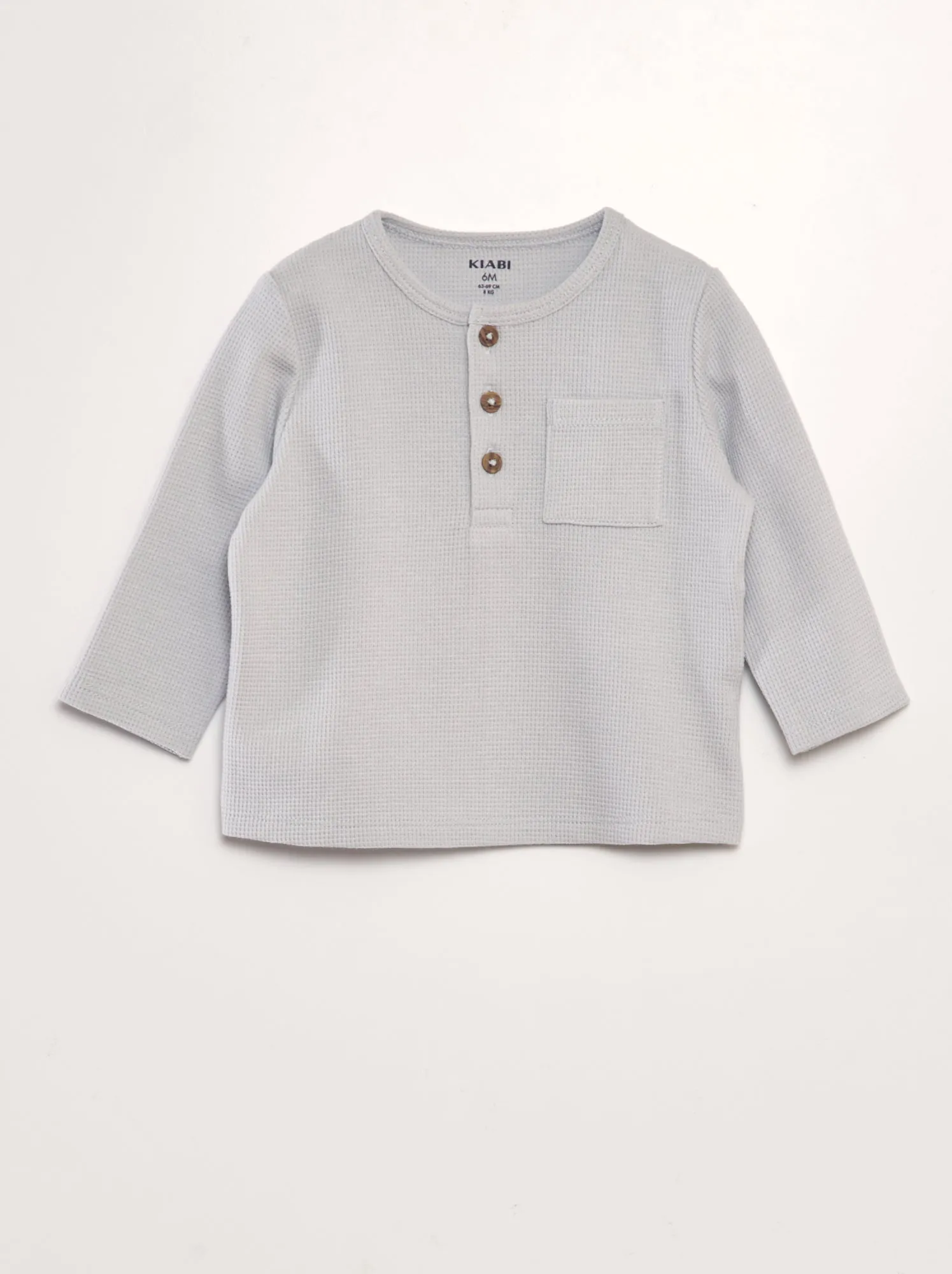 T-shirt in maglia goffrata - BLU