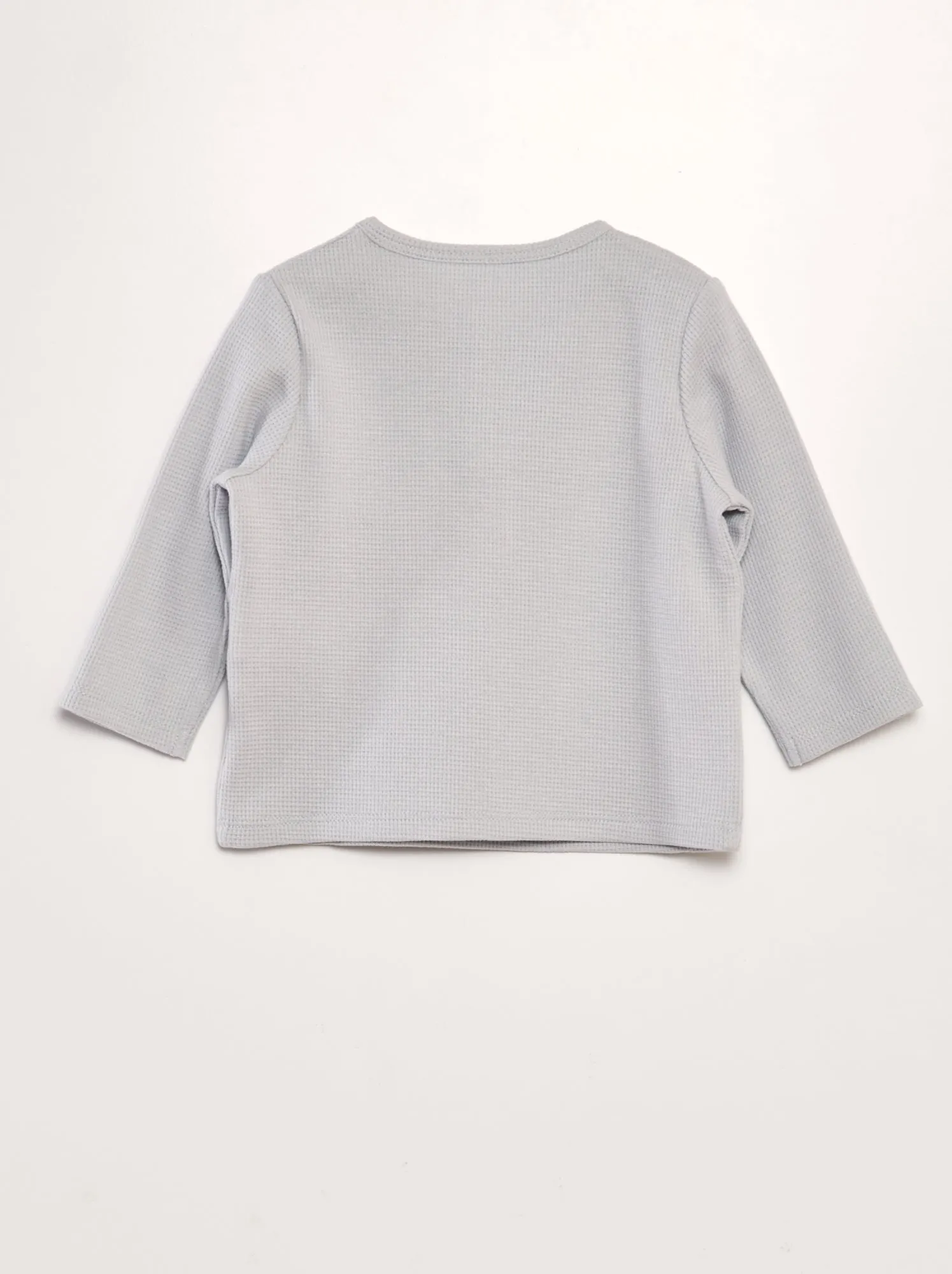 T-shirt in maglia goffrata - BLU
