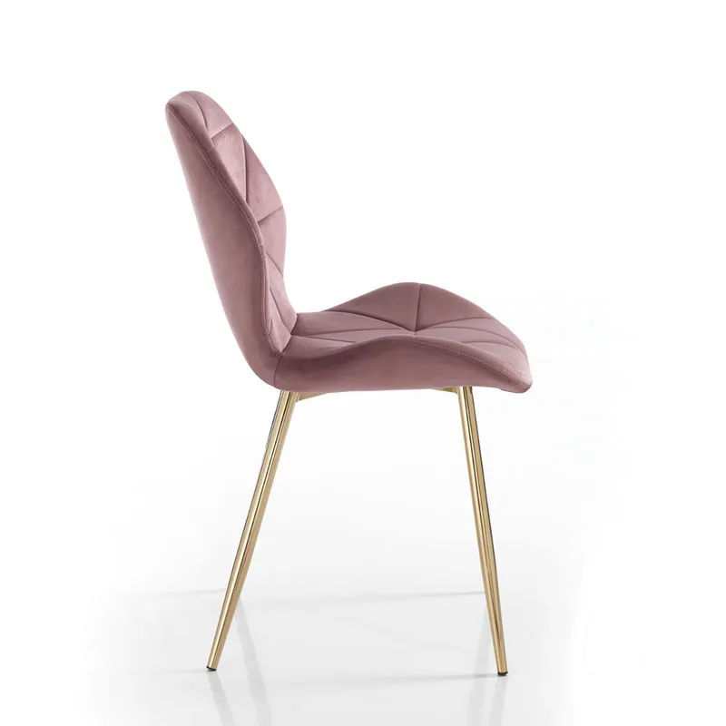 Tomasucci Set da 4 sedie New Kemy, rosa cipria/oro