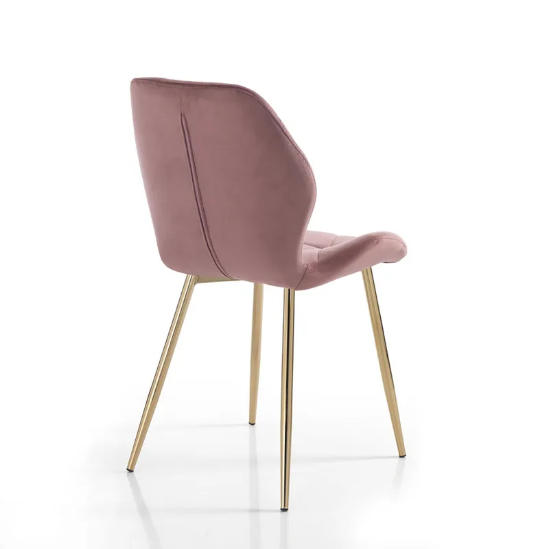 Tomasucci Set da 4 sedie New Kemy, rosa cipria/oro