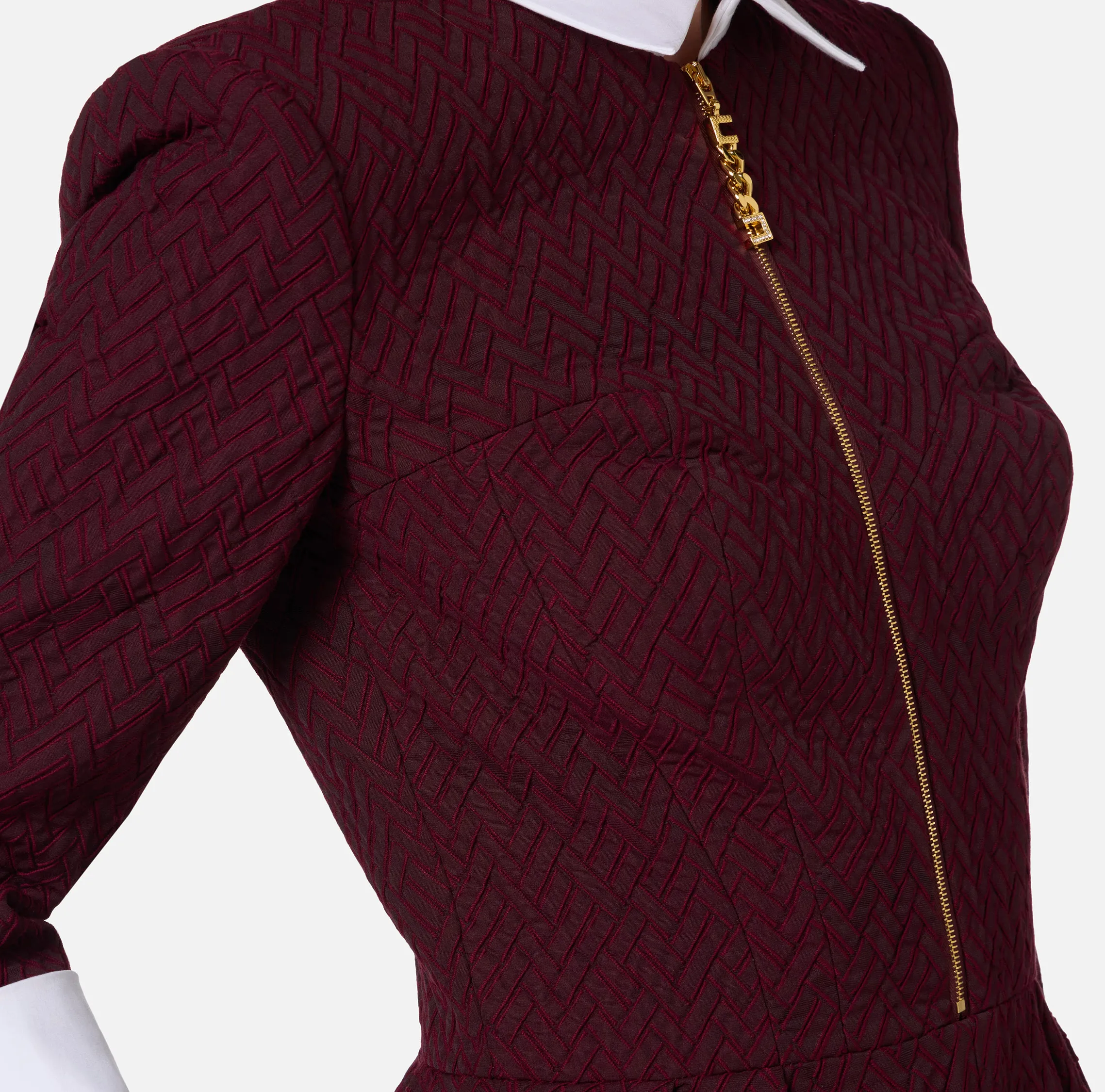 Tuta corta in tweed resca con zip