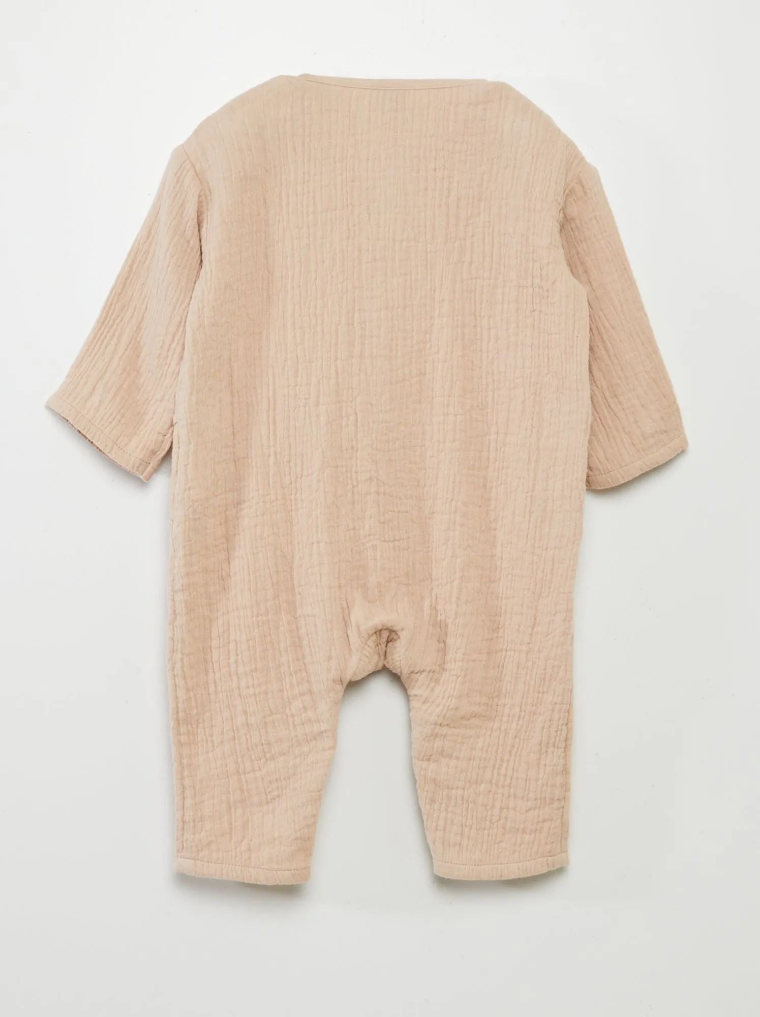 Tuta lunga in garza di cotone - BEIGE