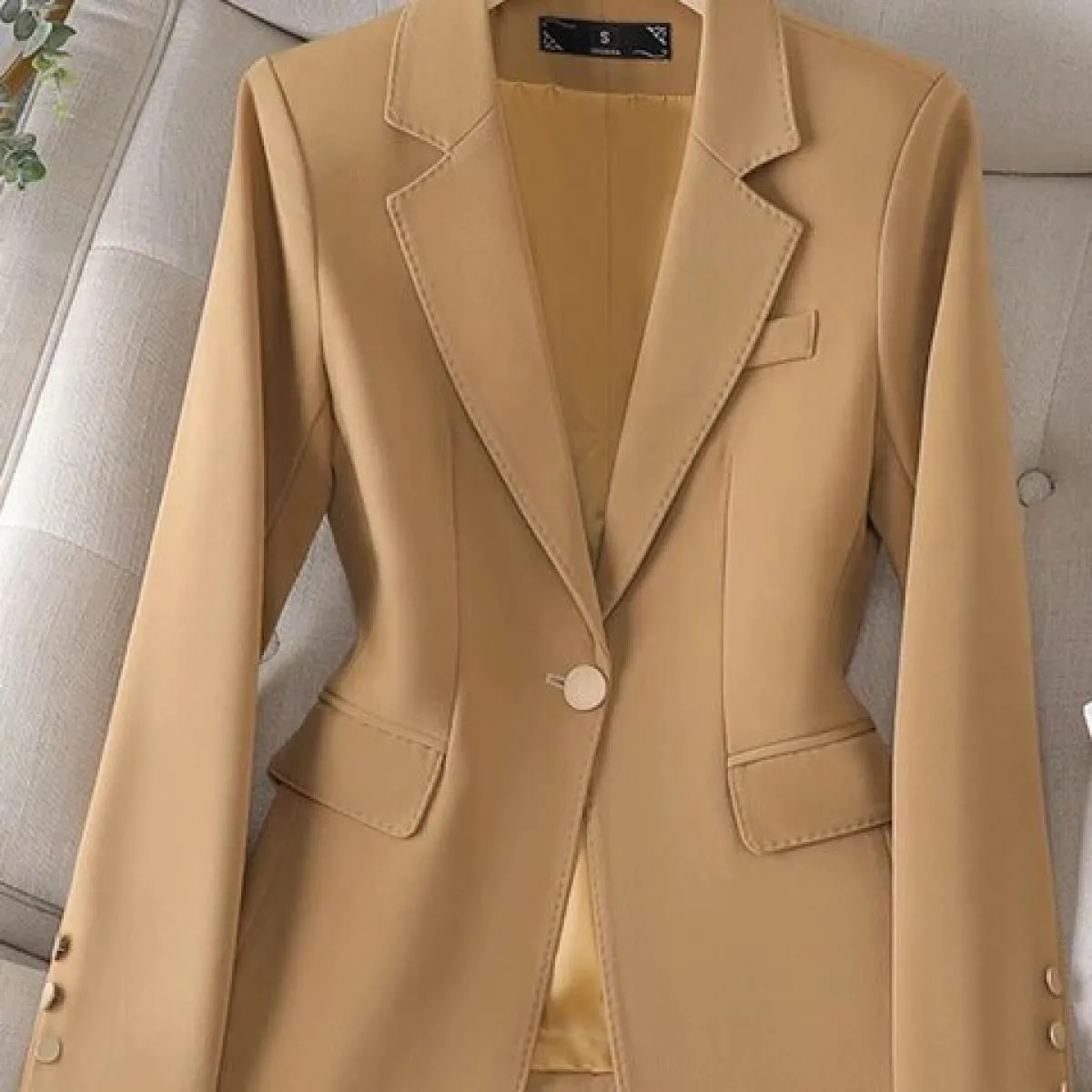 Xfpv Cappotto da donna casual di alta qualità kaki sottile temperamento bottone singolo cappotto moda nuovo inverno autunno 2023
