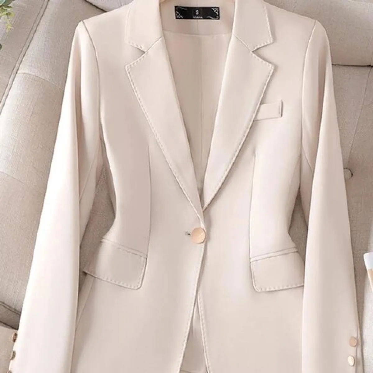 Xfpv Cappotto da donna casual di alta qualità kaki sottile temperamento bottone singolo cappotto moda nuovo inverno autunno 2023