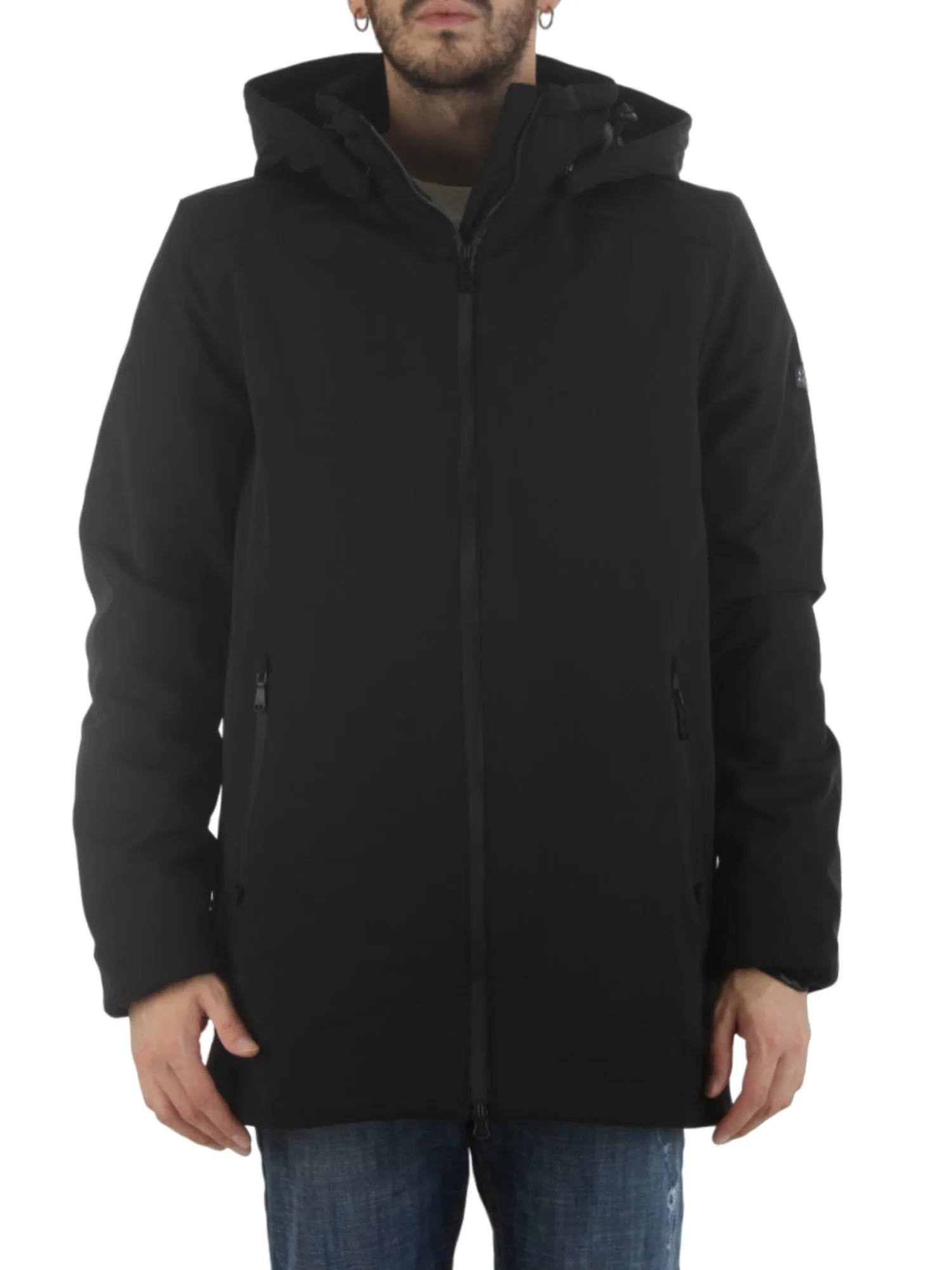 Yes-Zee giubbino imbottito con cappuccio in softshell nero