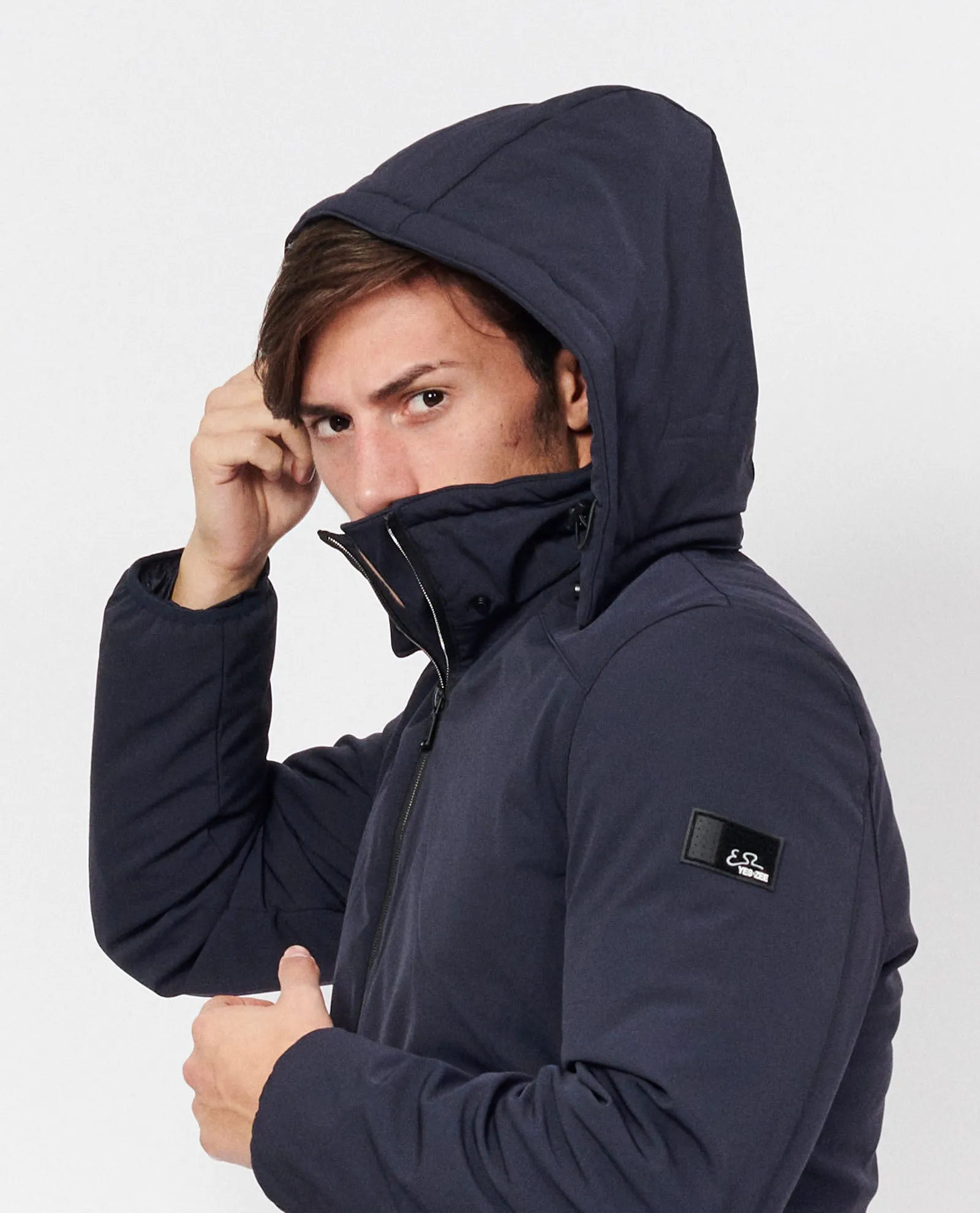 YES ZEE Giubbotto imbottito media lunghezza con cappuccio Blu