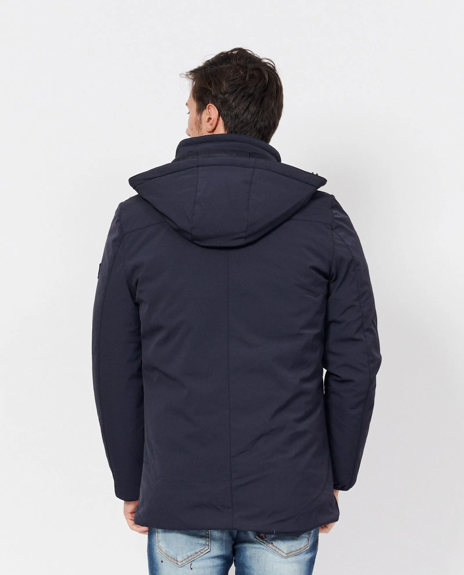 YES ZEE Giubbotto imbottito media lunghezza con cappuccio Blu