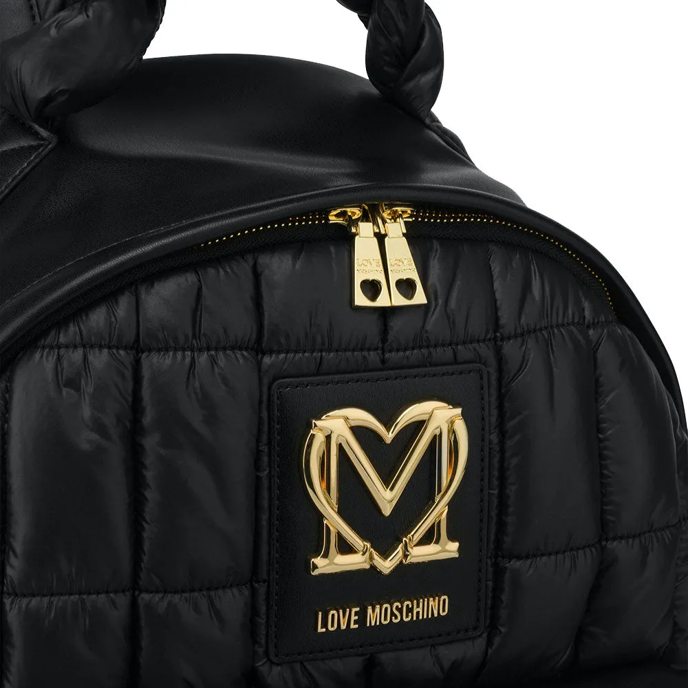Zaino Donna LOVE MOSCHINO linea Thin Air in Nylon Trapuntato Nero